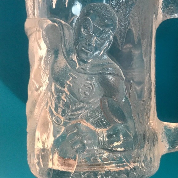 VINTAGE-McDonald's Batman Forever "Robin" Glass Cup/Mug DC Comic 1995 *RARE - Picture 1 of 12